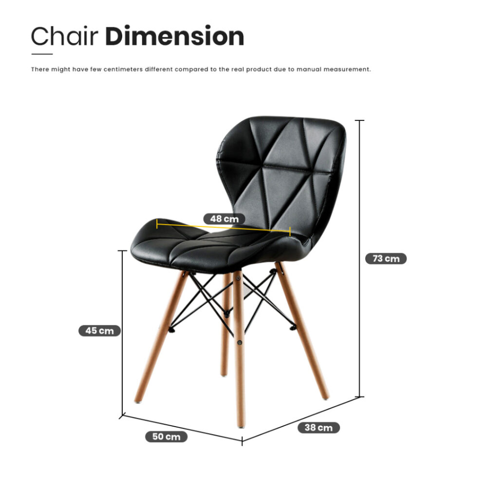 DUXE CHAIR WITH LEATHER CUSHION SEAT & SOLID WOOD LEG MODERN STYLE - Image 9