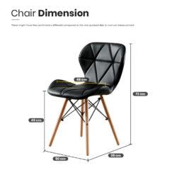 DUXE CHAIR WITH LEATHER CUSHION SEAT & SOLID WOOD LEG MODERN STYLE - Image 9