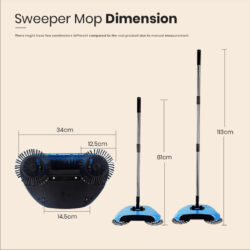3 In 1 Hand Push Sweeper Mop With Dustpan Household Rotating Broom Spin Mop Penyapu Tolak - Image 7