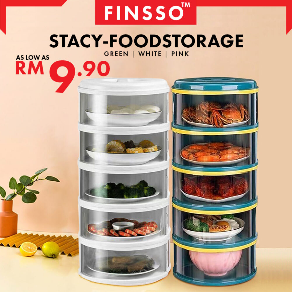 STACY FOOD COVER STORAGE Transparent Stackable/Transparent Stackable Food Cover / Tudung Saji - Image 9