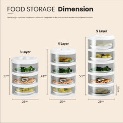 STACY FOOD COVER STORAGE Transparent Stackable/Transparent Stackable Food Cover / Tudung Saji - Image 7