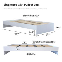 Classic Wooden Single Bed frame with drawers / Pull Out Bed / katil kayu / Bedframe with headboard - Image 7