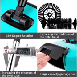 3 In 1 Hand Push Sweeper Mop With Dustpan Household Rotating Broom Spin Mop Penyapu Tolak - Image 6