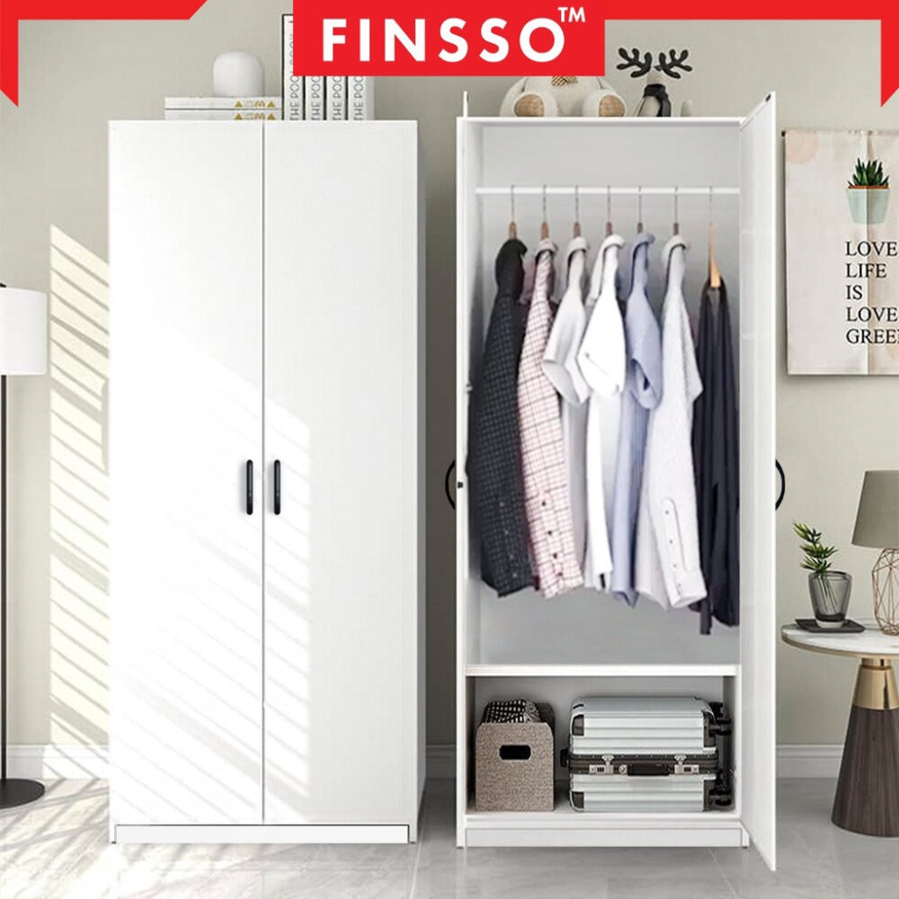 2IN1 Design  2 Door Wardrobe Cupboard Storage Cabinet Baju Almari 2 pole (2 Cara Pasang, 2 Design in 1 Item) - Image 2