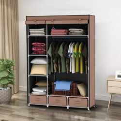 Wardrobe with Drawer / Almari Baju Rak Baju Clothes Organization Storage Rack Cabinet - Image 3