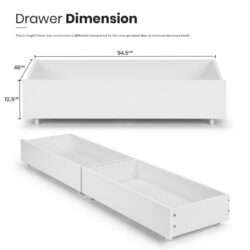 Bed Frame With 2 Storage Drawers with Headboard /Snow Series Queen Bed Frame with Headboard / Katil Queen drawer - Image 7