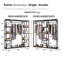 Big Size XXL Size Pasha Open Wardrobe / Rak Baju / Wardrobe /almari baju besi - Image 9
