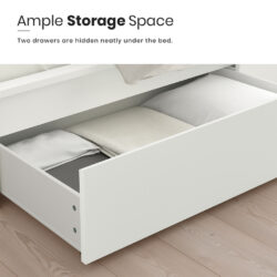 Bed Frame With 2 Storage Drawers with Headboard /Snow Series Queen Bed Frame with Headboard / Katil Queen drawer - Image 6