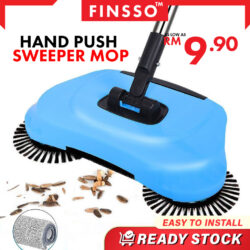 3 In 1 Hand Push Sweeper Mop With Dustpan Household Rotating Broom Spin Mop Penyapu Tolak
