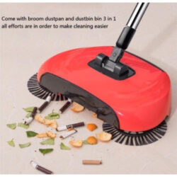 3 In 1 Hand Push Sweeper Mop With Dustpan Household Rotating Broom Spin Mop Penyapu Tolak - Image 2