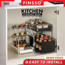 Storage Rack Spice Rack Under Sink Rack Kitchen Organizer Rak Dapur Rak Bawah - Image 2