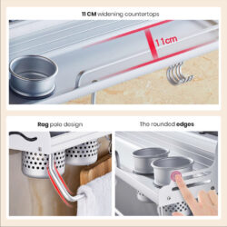 Wall – Top Aluminum Receptacle Kitchen Storage Rack - Image 5
