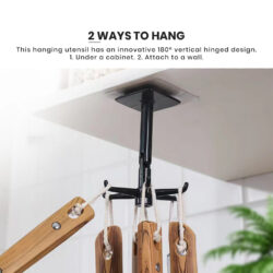 360° Rotatable Cooking Utensil Hanger Self-adhesive Hanger Wall-mounted Kitchen Tools - Image 5