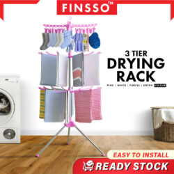 3 Tier Foldable Stainless Steel Drying Rack & Ampaian Baju Baby hanger baju baby / Rak Baju