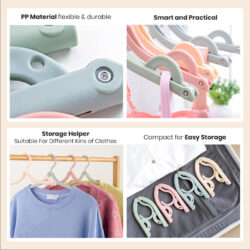 1 PCS Folding Hanger Portable Travel Foldable Plastic Hanger Non-slip Hanger Wardrobe Clothes Magic Drying Rack - Image 4