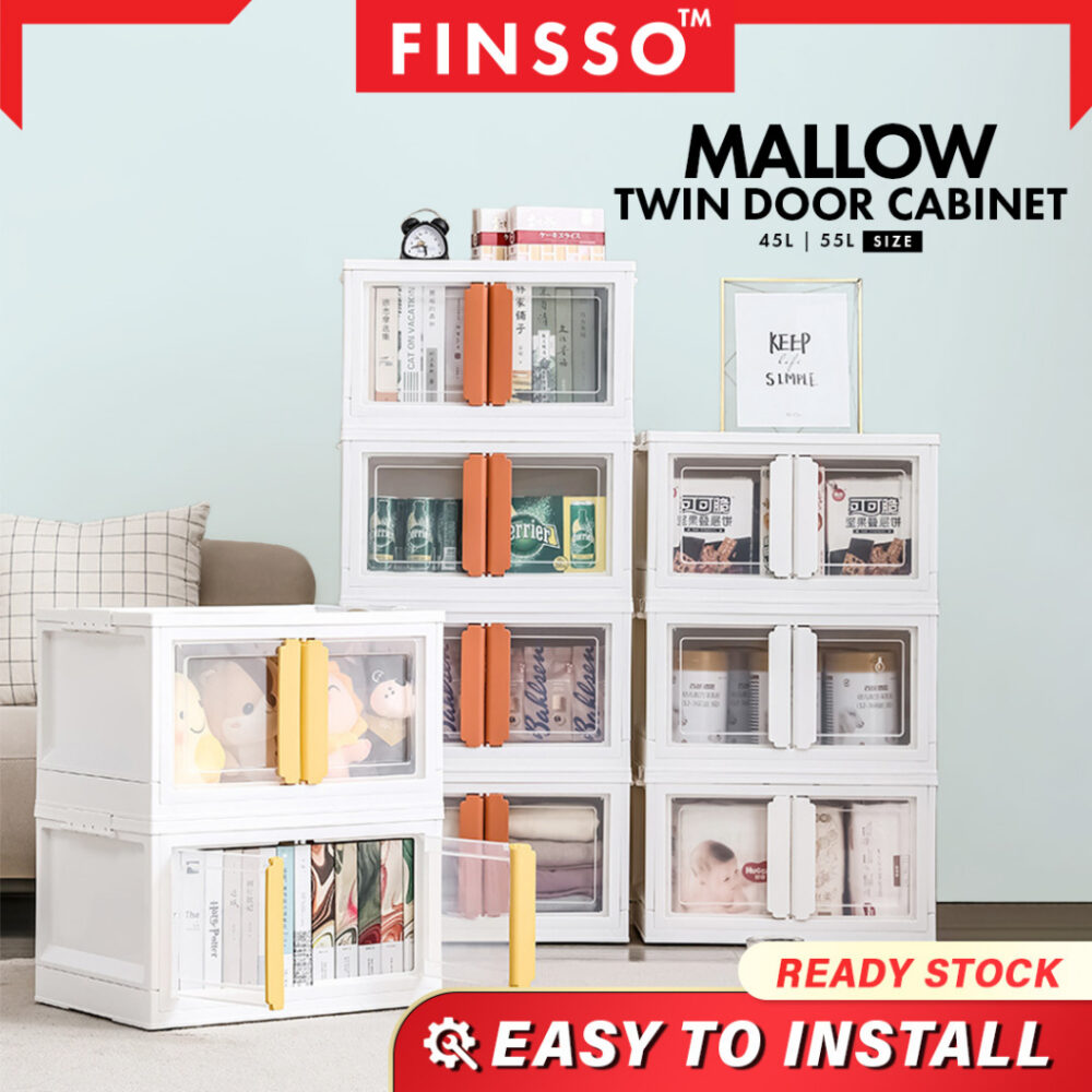 CLEARANCE Mallow Doors Foldable Big Cabinet Storage Box Stackable Storage Container