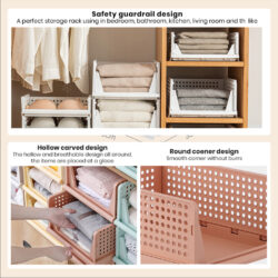 LILAC Multipurpose Stackable Detachable Drawer Rack Storage Cabinets Wardrobe Organizer Basket/Layered Partition - Image 6