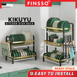 KIKUYU Stainless Steel Rak Pinggan Mangkuk with Free Holder / rak piring / Plate Holder / 碗碟收納架 - Image 2