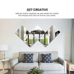 WALL MIRROR GLASS with self adhesive tape, 4pcs/pack (22x22 cm each mirror)/ CERMIN VIRAL/ CERMIN DINDING/CERMIN - Image 5