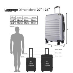 Moss Travel luggage ABS material bag 20"/24"/28" inch plain travel suitcase beg - Image 8