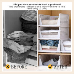 LILAC Multipurpose Stackable Detachable Drawer Rack Storage Cabinets Wardrobe Organizer Basket/Layered Partition - Image 4