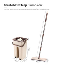 2in1 Scratch Mop with Bucket and Mop Pads Spin Mop - Self-Wash and Squeeze Dry Flat Mop/ Mop Lantai - Image 9