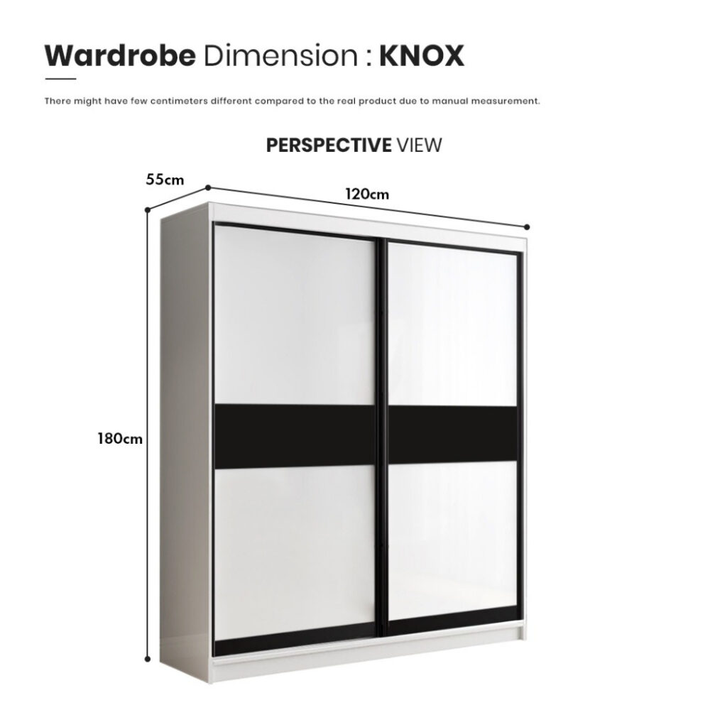 FREE INSTALALTION  6'Ft x 4'Ft with 2 Doors Sliding Wardrobe Almari Baju / Plain compartment hanger - Image 7