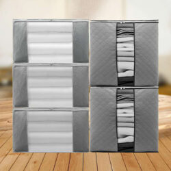 Sedum 105L Storage Box Blanket Storage Bag Foldable Clothes Storage Box Cloth Blanket Organizer - Image 4