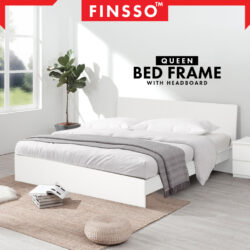 SNOW SERIES QUEEN SIZE WOODEN BED FRAME WITH HEADBOARD - Image 2