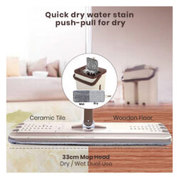 2in1 Scratch Mop with Bucket and Mop Pads Spin Mop - Self-Wash and Squeeze Dry Flat Mop/ Mop Lantai - Image 6