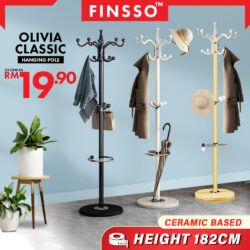 1 Year Warranty Luxury Hanging Pole Rack Height 182CM High Quality Olivia / Coat Hanger / Stand cloth Rack / Gantungan - Image 2