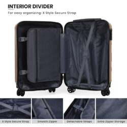 Moss Travel luggage ABS material bag 20"/24"/28" inch plain travel suitcase beg - Image 7