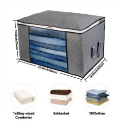 Sedum 105L Storage Box Blanket Storage Bag Foldable Clothes Storage Box Cloth Blanket Organizer - Image 8