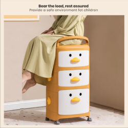 2/3/4 Layers Cartoon Drawer Storage Cabinet Toy Storage Oragnizer Clothes Wardrobe Rack For Kid/Ducky - Image 4