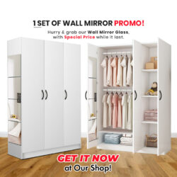 ARMOIRE Bedroom Concept Wooden Wardrobe / Kabinet / Almari Baju/Arlo/3 door wardrobe / Wardrobe Customizable - Image 3