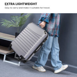 Moss Travel luggage ABS material bag 20"/24"/28" inch plain travel suitcase beg - Image 5