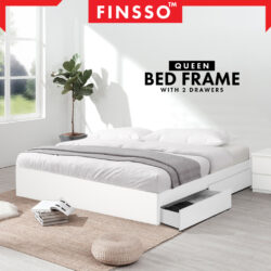 SNOW SERIES QUEEN SIZE WOODEN BED FRAME WITH HEADBOARD - Image 3