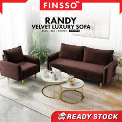 Randy Velvet Fabric Post Modern Luxury Sofa Set/Modern Classic Sofa Velvet Fabric Sofa/1/2/3 seater sofa - Image 2