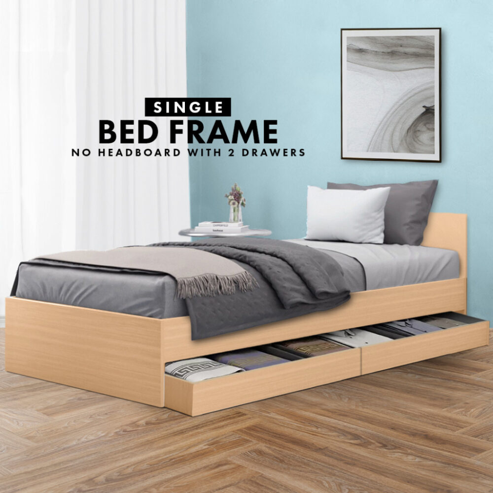 SNOW SERIES SINGLE PULL OUT BED / Wooden Single Bed frame - Image 5
