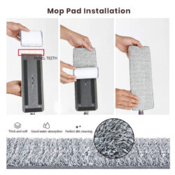 2in1 Scratch Mop with Bucket and Mop Pads Spin Mop - Self-Wash and Squeeze Dry Flat Mop/ Mop Lantai - Image 3