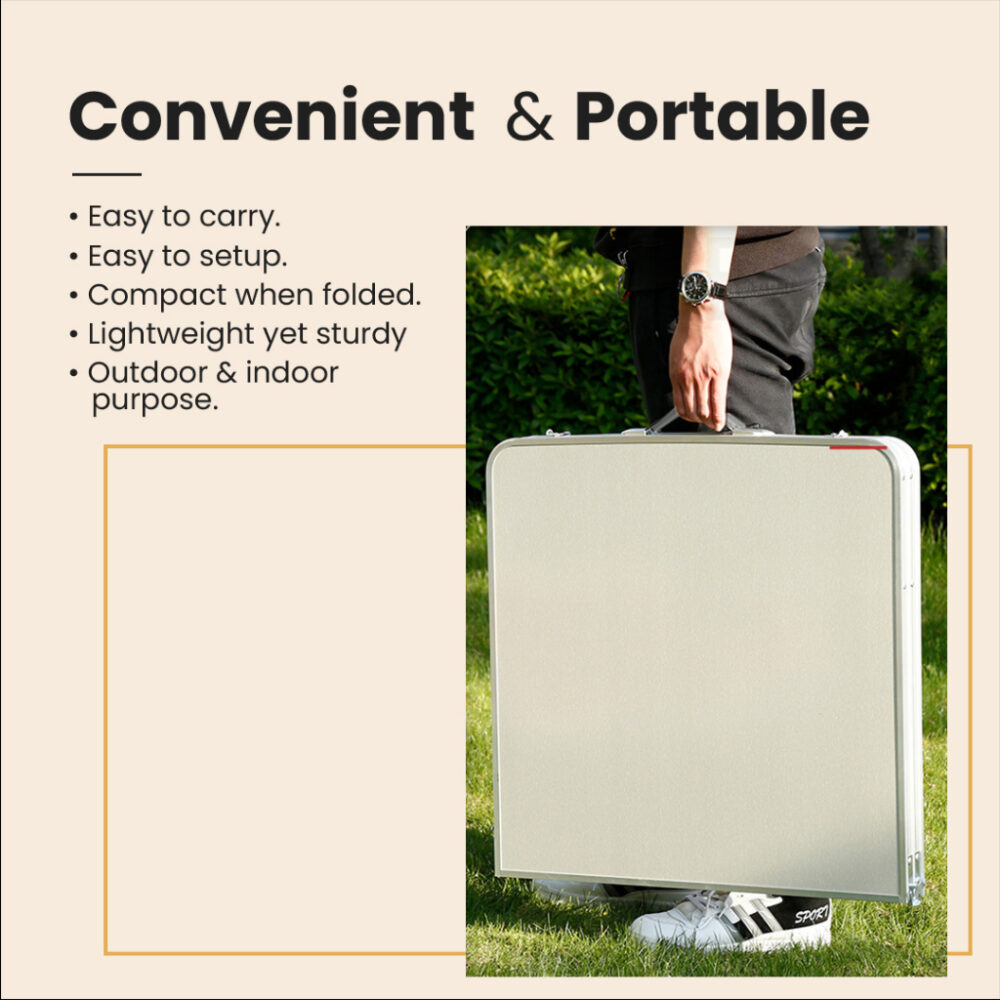 Foldable & Portable Height Adjustable 2-Way Aluminium Mini Sports & Outdoor Picnic / Ping Pong Table - Image 2