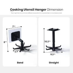 360° Rotatable Cooking Utensil Hanger Self-adhesive Hanger Wall-mounted Kitchen Tools - Image 9