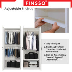 4 door wooden wardrobe/2door multifunctional wardrobe WITH 2 hanging pole - Image 8