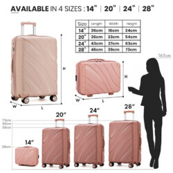 Hemlock PP material suitcase new pattern wave design travel luggage bag 14inch,20inch,24 inch,28inch/beg bagasi - Image 9