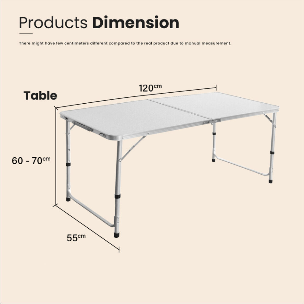 Foldable & Portable Height Adjustable 2-Way Aluminium Mini Sports & Outdoor Picnic / Ping Pong Table - Image 8