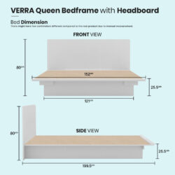 Vera Series Queen tatami bed frame / Japanese Floating Queen Bed Frame Wooden Zen Platform Bed Katil Queen - Image 8