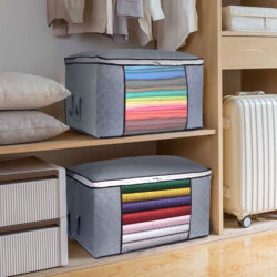 Sedum 105L Storage Box Blanket Storage Bag Foldable Clothes Storage Box Cloth Blanket Organizer - Image 2
