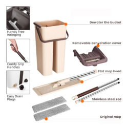 2in1 Scratch Mop with Bucket and Mop Pads Spin Mop - Self-Wash and Squeeze Dry Flat Mop/ Mop Lantai - Image 7