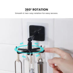 360° Rotatable Cooking Utensil Hanger Self-adhesive Hanger Wall-mounted Kitchen Tools - Image 7