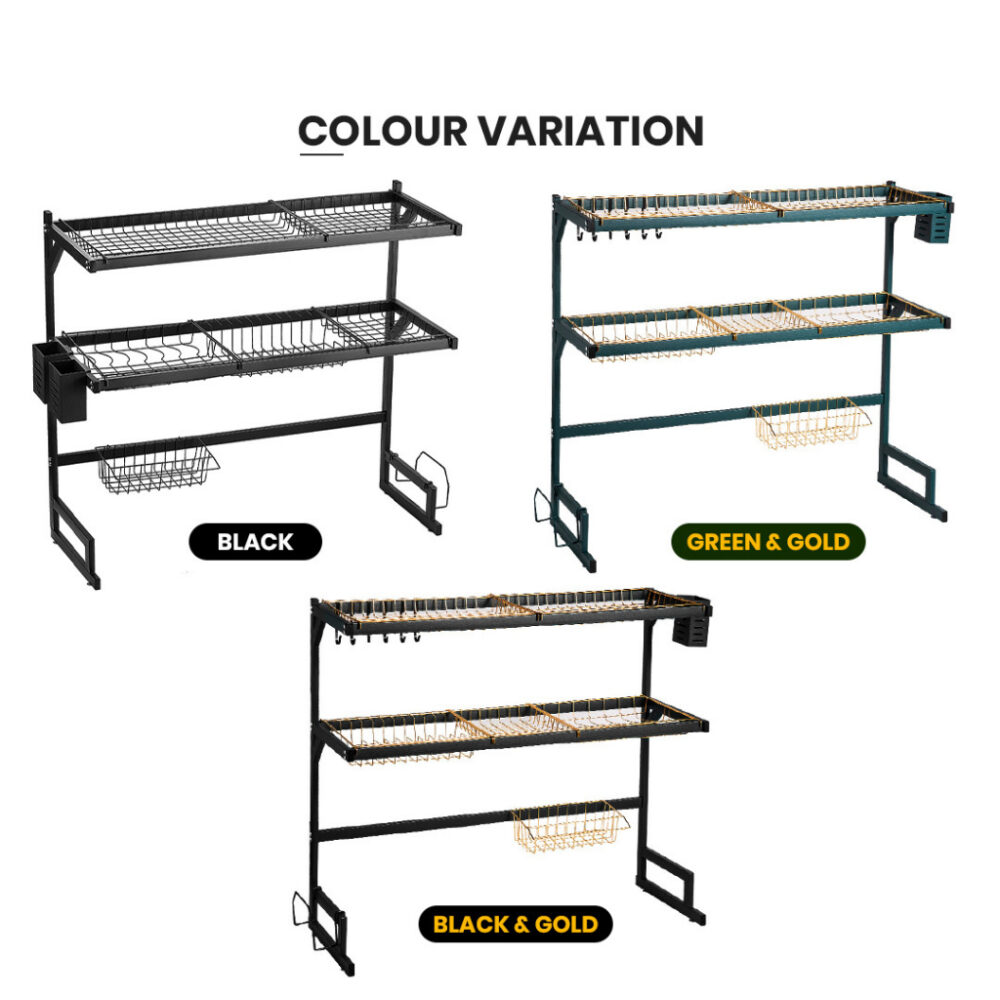 Eureka Rack Rak Pinggan Sinki / Stainless Steel Rak Dapur Drying Rack Dish Kitchen Organizer Rack Dish Drainer - Image 9